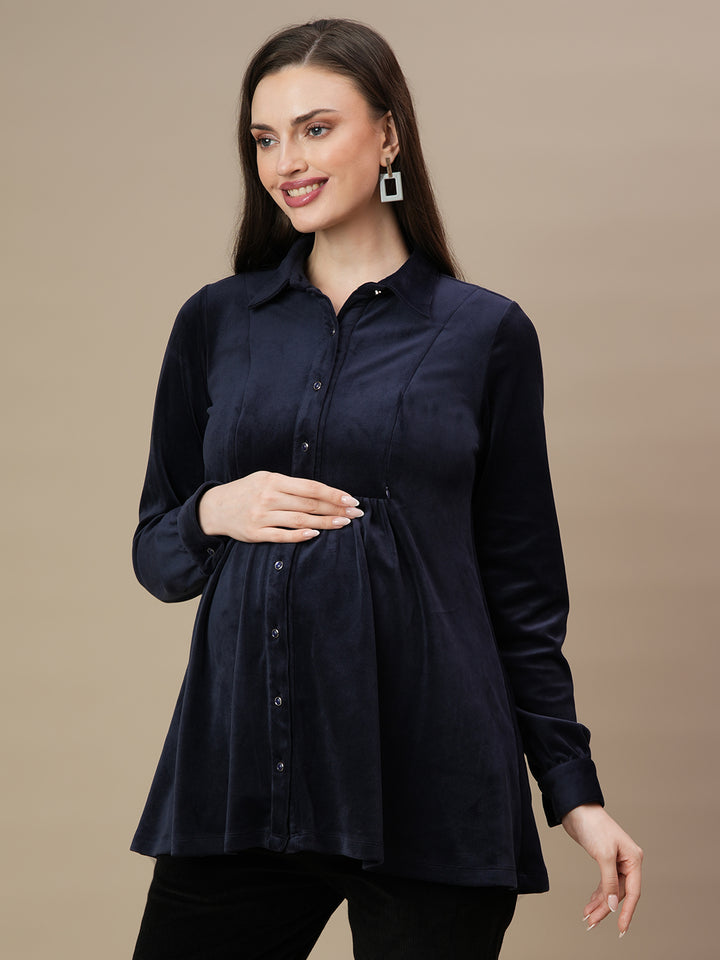 Velvet Maternity Tunic Top