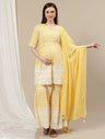 3pc. Maternity Embroidery Sharara Suit