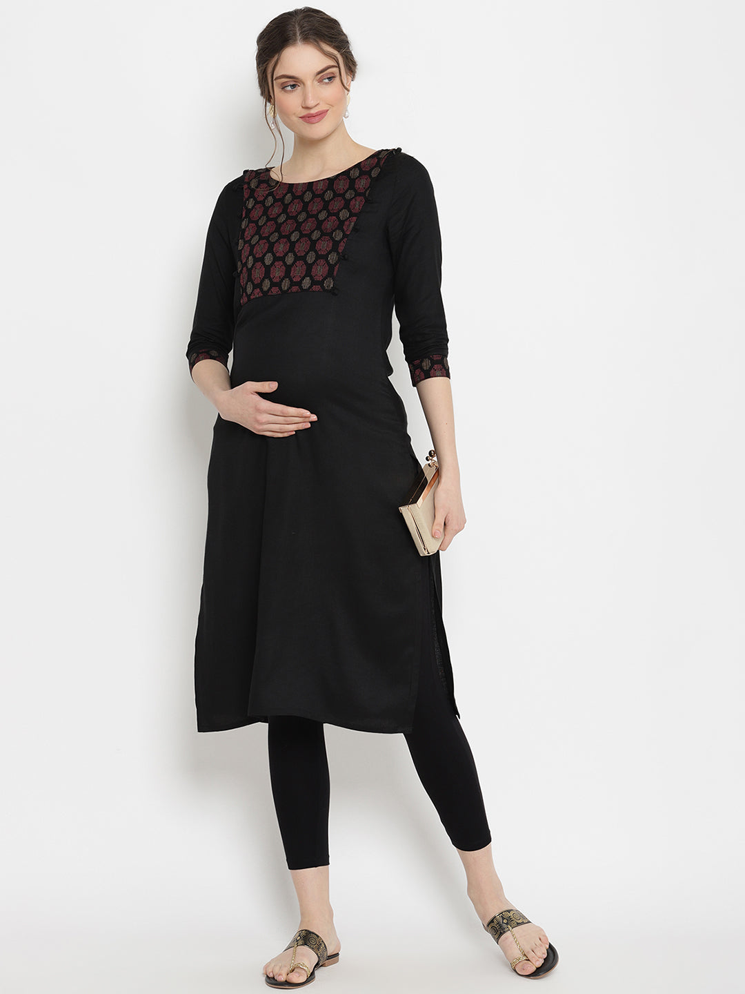 Black rayon embroidery 3 piece kurti suit – Threads