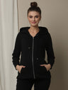 Rib Zipper Hooded Jacket