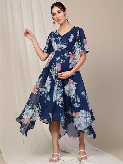 2023 New Fashion Maternity Long Party Dress Elegant. A Line Slim Cloth –  LAVENDER & BLUES