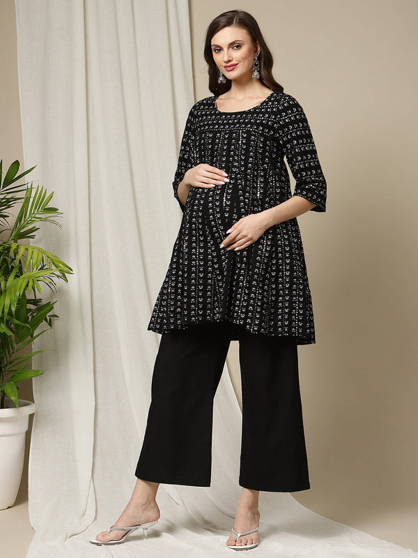 Buy 3pc. Maternity Black Pantsuit + Dupatta