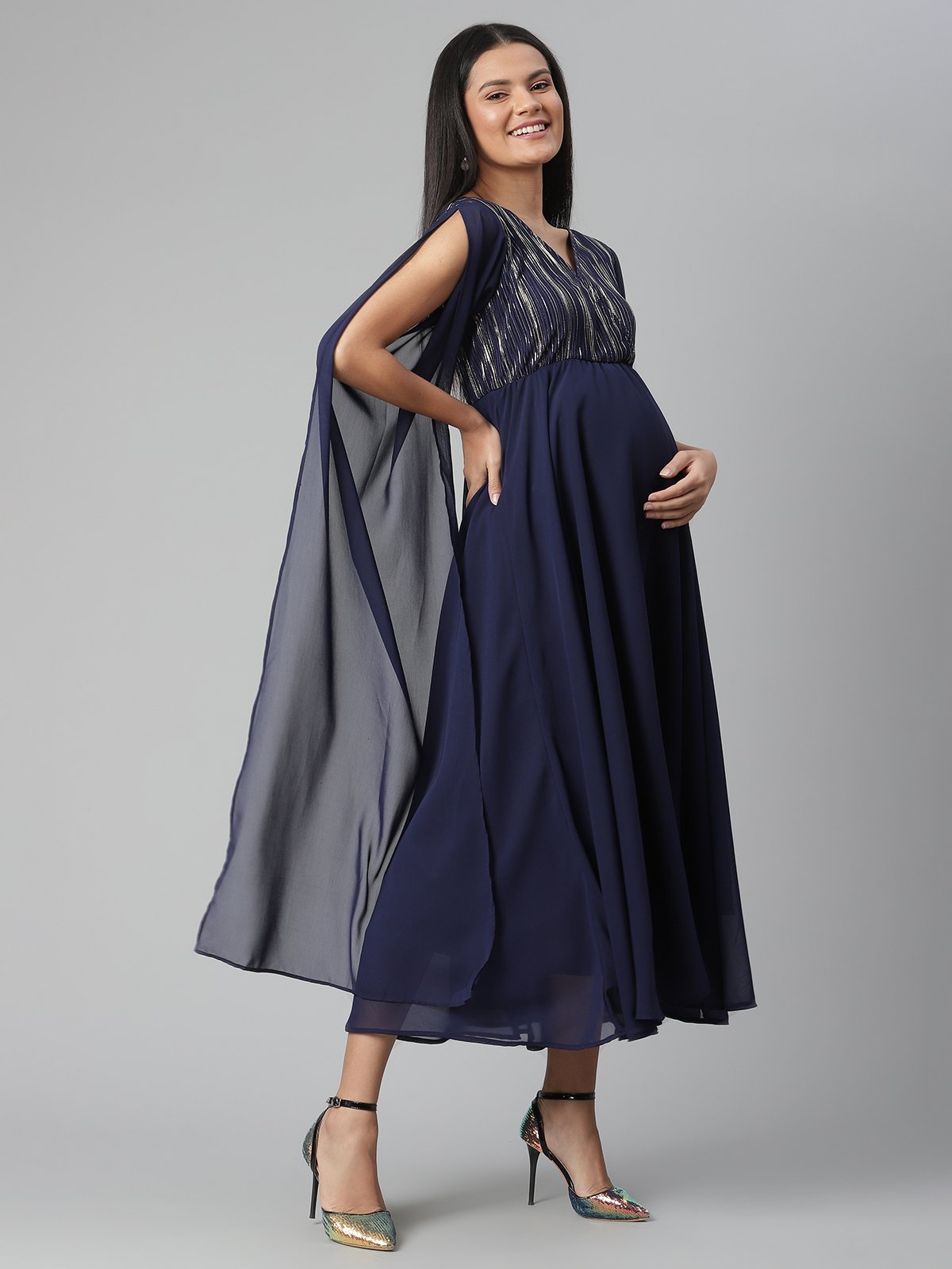 CLEARANCE *New* Maternity & Feeding Summer Dress in Navy LAST ONE SIZES XXL