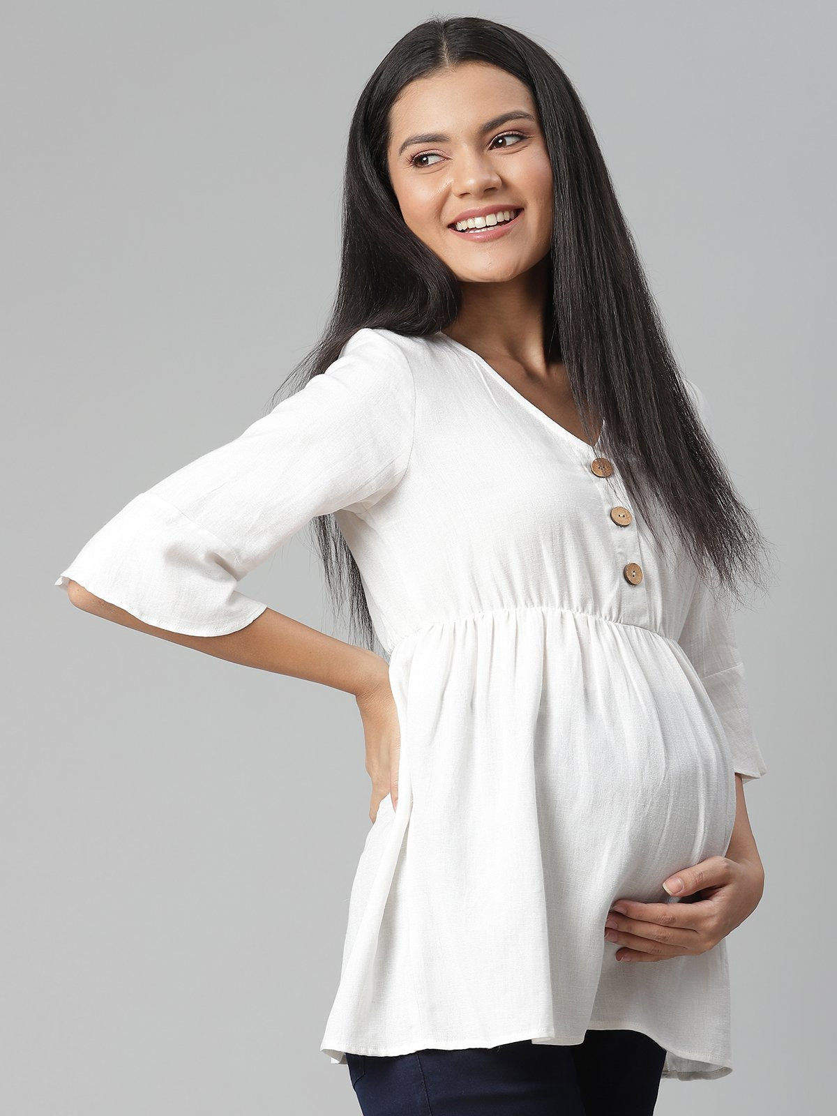 Maya Maternity & Nursing Cotton Tank in White > Nusrsing Friendly