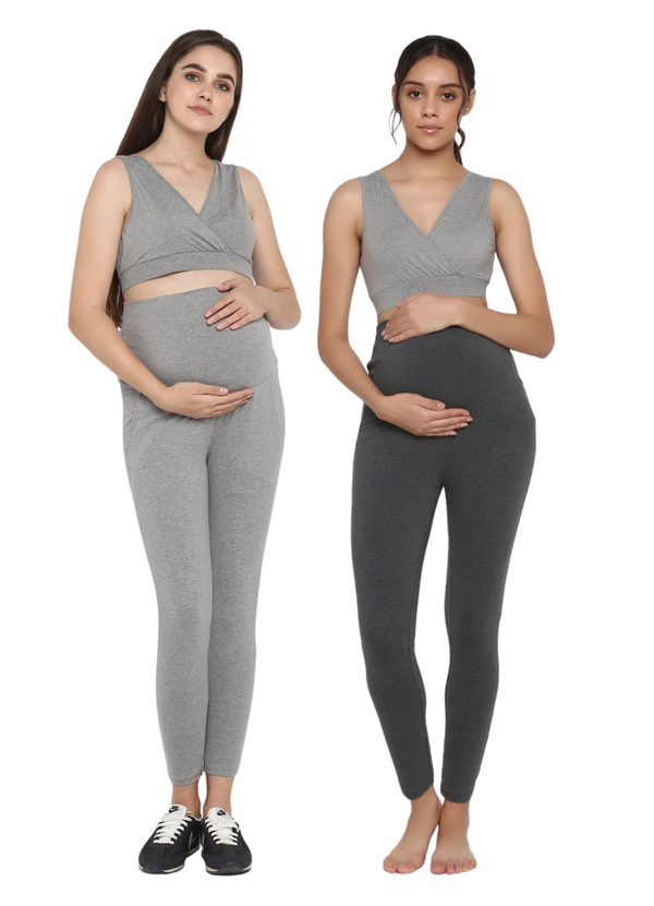 Happy.angel 2 Pack Maternity Leggings with Pockets Over The Belly -  ShopStyle