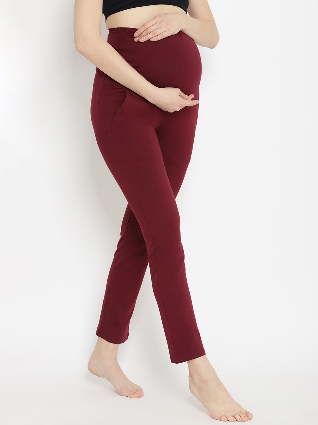 AmShibel Maternity Work Pants Over the Belly Skinny Office Dress Leggings  with Pockets Maternity Clothes for Pregnant Women 