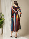 Multicolor Striped Maternity Dress