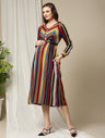Multicolor Striped Maternity Dress