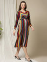 Multicolor Striped Maternity Dress