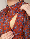 Ruffle Tiered Maternity Midi Dress